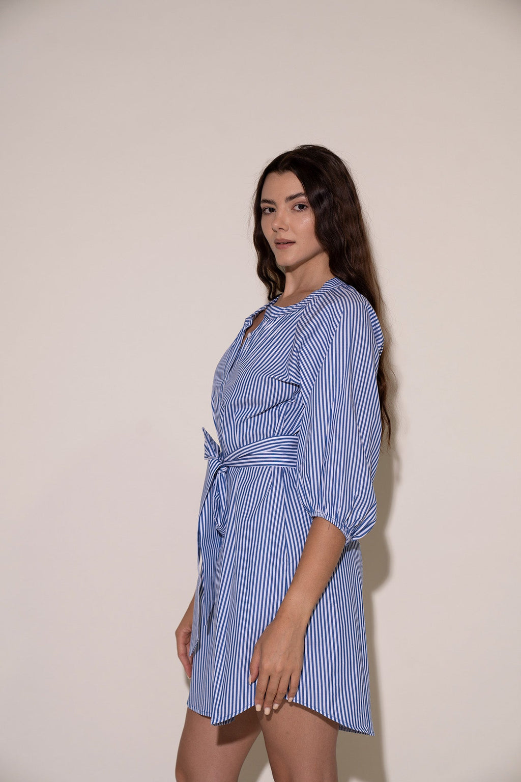 Kara Dress - Navy/White