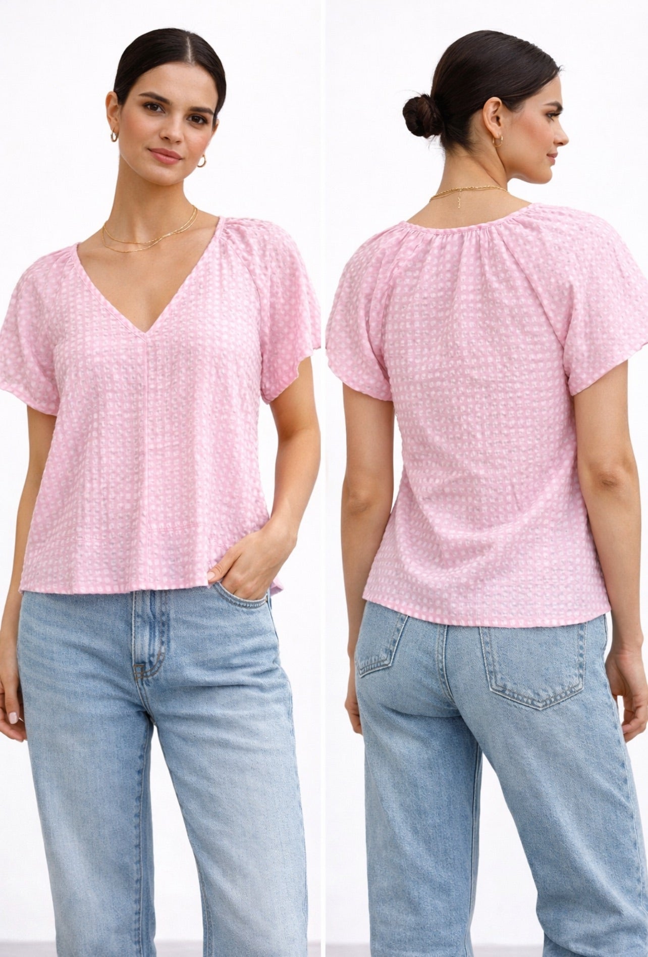 Donna Top - Pink/White