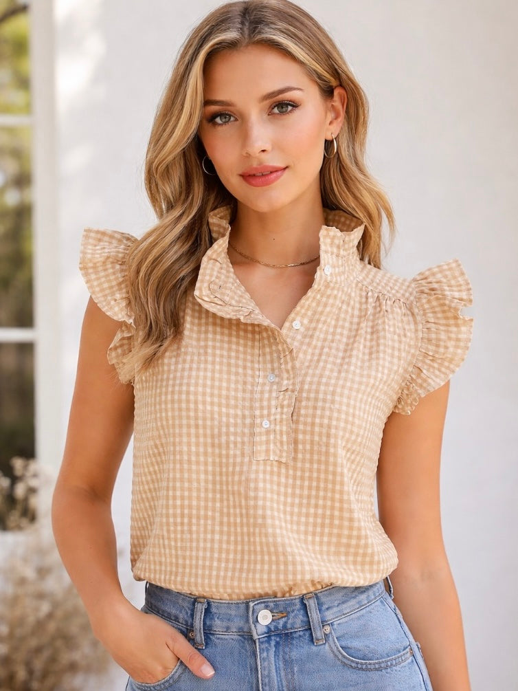Jodie Top - Tan/White