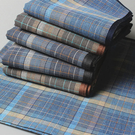 Cotton Dark Plaid Handkerchief